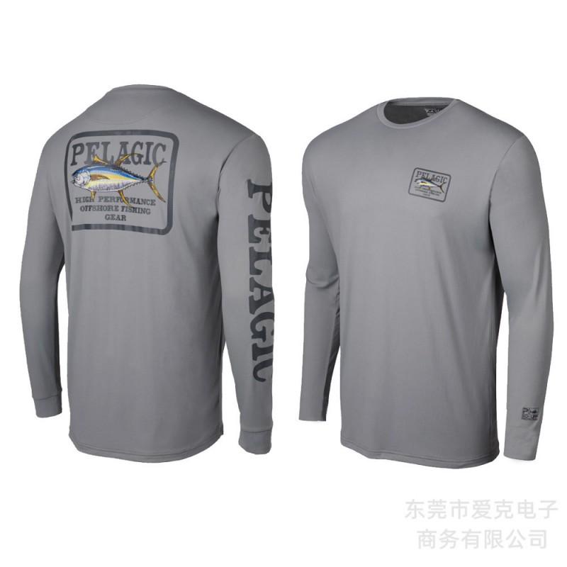 Camicia da pesca da uomo ad asciugatura rapida con protezione UV UPF 50 a maniche lunghe, traspirante, per sport all'aperto, ciclismo