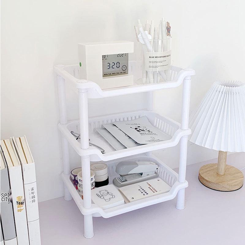 Scaffale multi-livello per organizzazione in cucina, bagno e sulla scrivania
