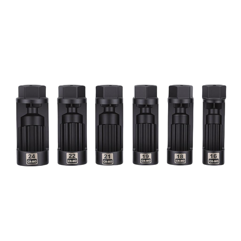 6ks Sada nástrčných klíčů na matice tlumičů 16mm 18mm 19mm 21mm 22mm 24mm   Sada klíčů pro demontáž matic tlumičů