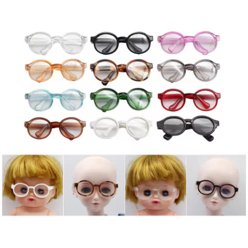 High Quality 6.5/9cm Transparent Plastic Glasses for 1/8 1/6 1/3 1/4 BJD for Labubu MSD SD Plush for EXO Doll Sun Glasses