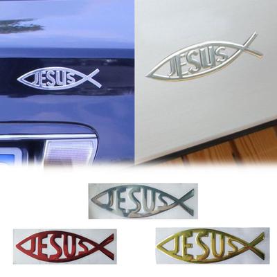 Universal Car Styling Sticker Hollow Jesus Fish Emblem Badge Decals Automobiles Motorcycle Computer Fuel  Accessories