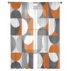 Nordic Retro Medieval Geometric Abstract Voile Sheer Curtains Living Room Window Tulle Curtain Kitchen Bedroom Drapes Home Decor