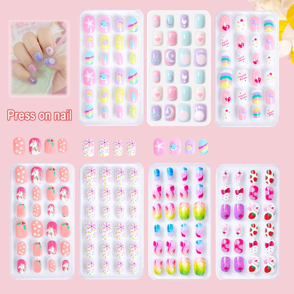 Children's Wearable Custom Nail Stickers - Cute European & American Jelly Glue Fingernail Tips