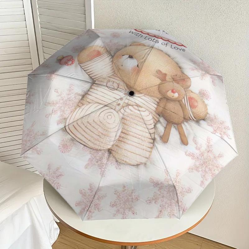 

1pc Christmas Love Bear Snowflakes Umbrella with Plastic Handle,Suitable for All Seasons Home Travel Outdoor UmbrellaDD091