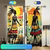 Artistic Panels African Primitive Tribal Decoration Semi Curtain Half Suitable Home Decorative Curtains Light Blocking Made Of Polyester