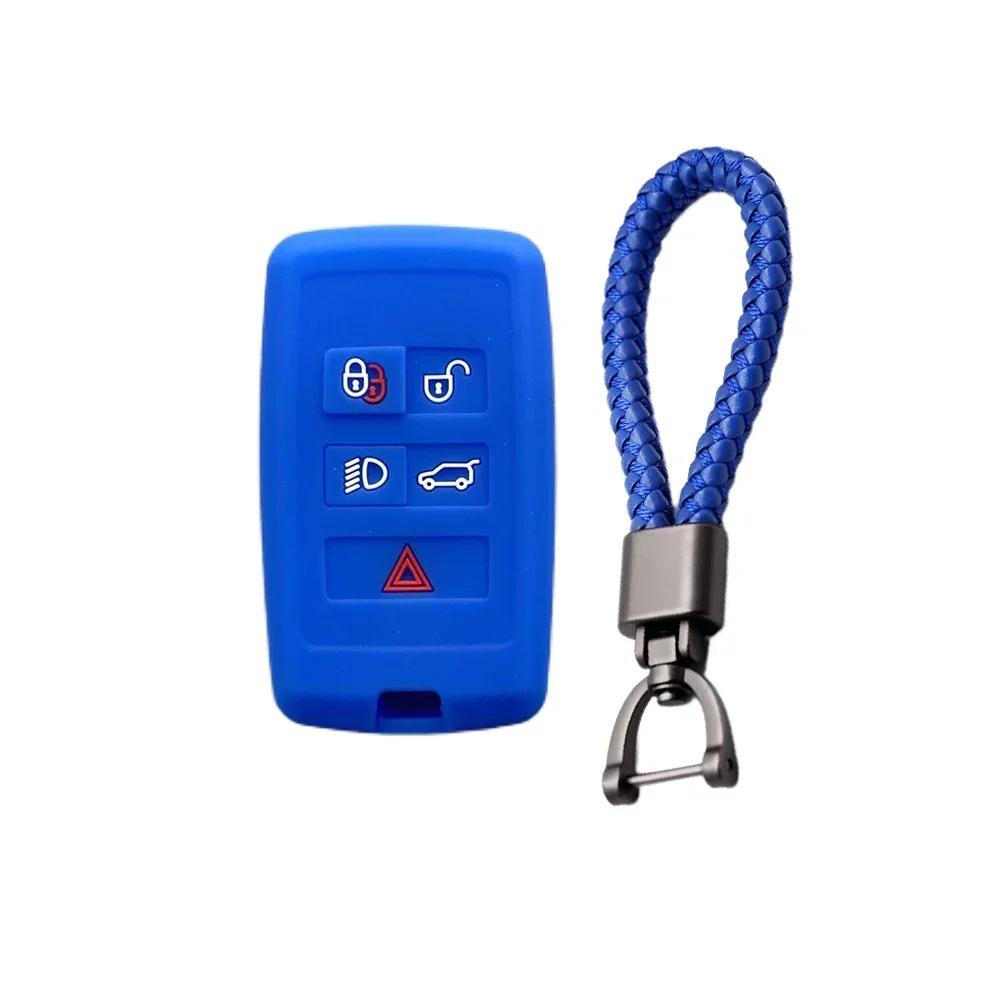 For Land Rover Range Rover Sport Velar Evoque Freelander2 Discovery Jaguar XF XJ XJL XE Silicone Car Fob Key Case Cover Keychain