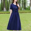 Casual Women's Dress Summer Vintage Clothes Loose Short Sleeve Plus Size Elegant Long Dresses