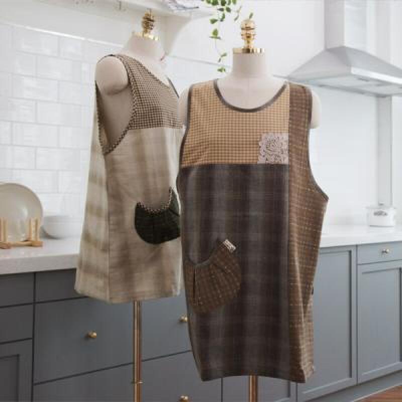 Flower Mix Cotton Apron - 2 colors green