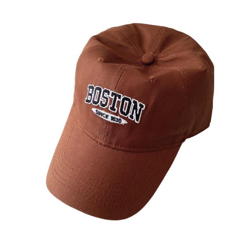 American Embroidered Baseball Cap for Women Retro Casual Face Showing Small Soft Top Couple Baseball Cap Men Versatile Sun Protection Cap