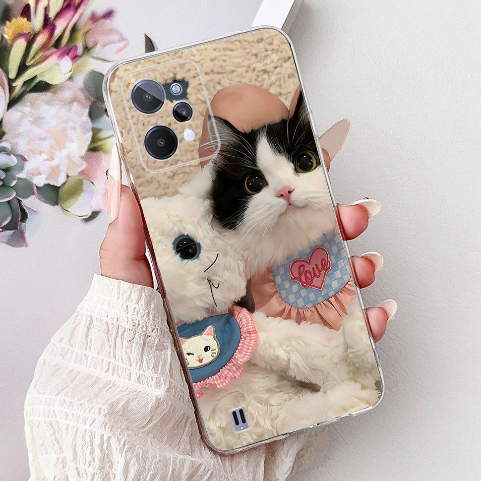 For Realme C31 Case Cute Butterfly Bear Cartoon Back Cover Phone Cases For Realme C 31 C31 4G RMX3501 RealmeC31 Soft Fundas