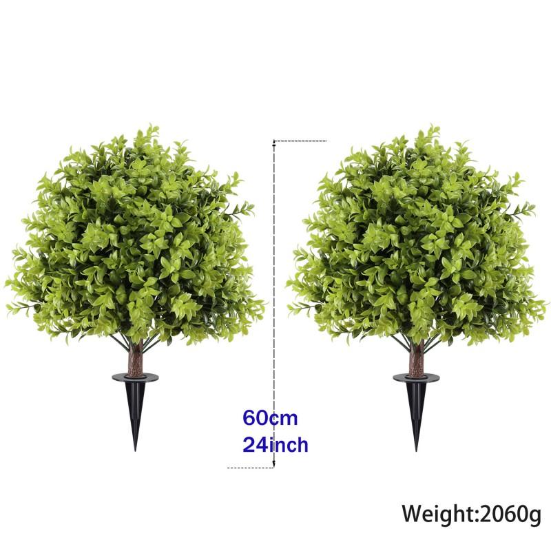 Artificial Boxwood Topiary Ball Outdoor Garden Decor Ground Stake Plant Patio Yard Home Landscaping