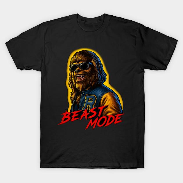 

Men Black Print T-shirt Beast Mode No-Cut Transfer Paper Print Cotton Tshirt 2XL чорний
