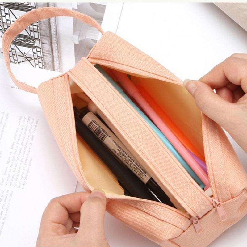 Astuccio portapenne di grande capacità, portapenne da viaggio, astuccio portapenne in tela, astucci per trucco da viaggio per studenti, donne e scuola