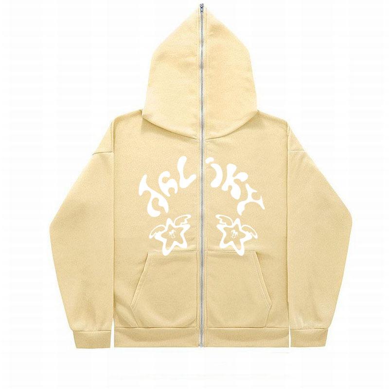 Full-face Zipper Sweater European and American Street Trendy Casual Hoodie Y2K Hoodie Men's Genderless American Jacket Men