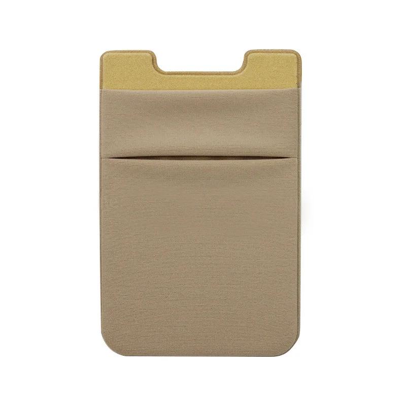 Men Women ID Credit Card Holder Elastic Silicone Cellphone Pocket Self-Adhesive Sticker Card Sleeves Phone Wallet Case Stick