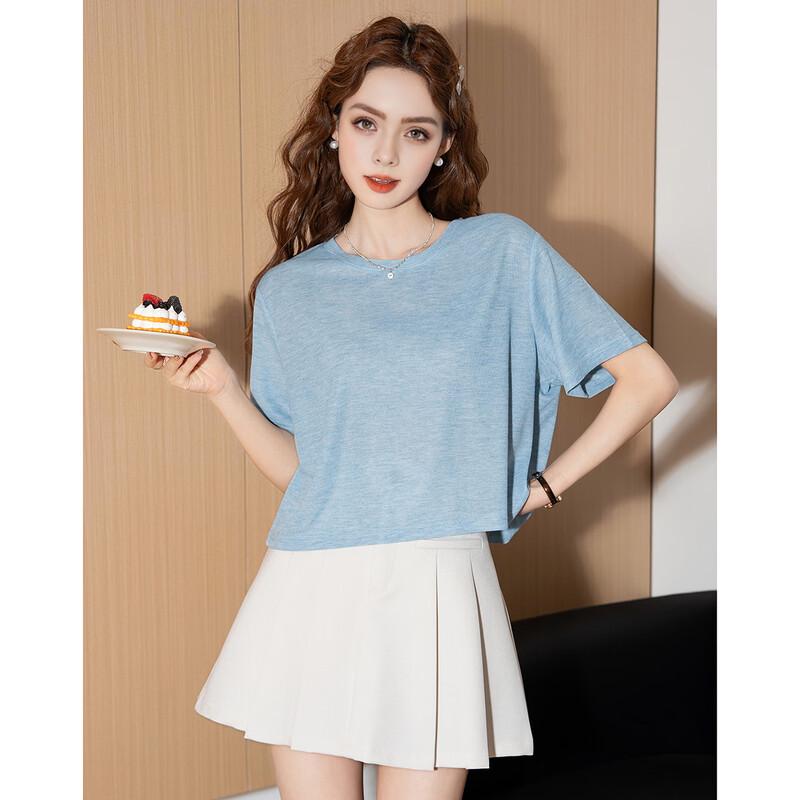 French Box Solid Color Short Sleeve T-shirt S