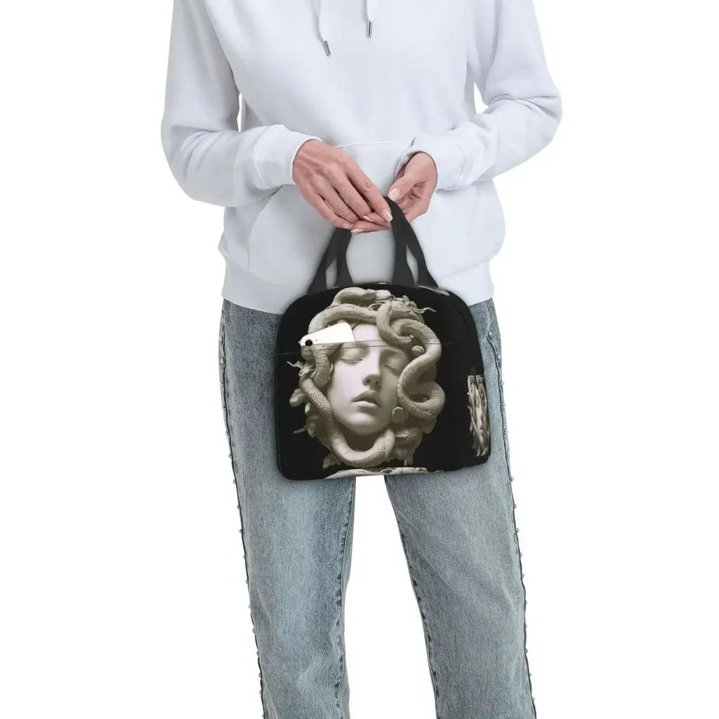 Medusa Gorgon Head Insulated Lunch Bag for Women Office Cooler Thermal Food Box Tote Portable Lunch Boxes Container