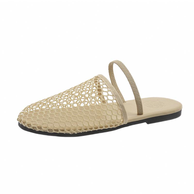 Fashion Weird Style Baotou Women's Slippers Summer Mesh Casual Fashion Solid Color Jacket Women's Shoes Zapatos De Mujer