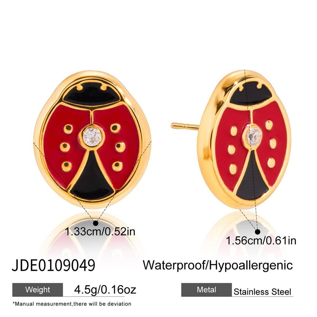 Jiedin European and American insect necklace titanium steel ring non-fading earrings niche earrings autumn and winter bracelet jewelry