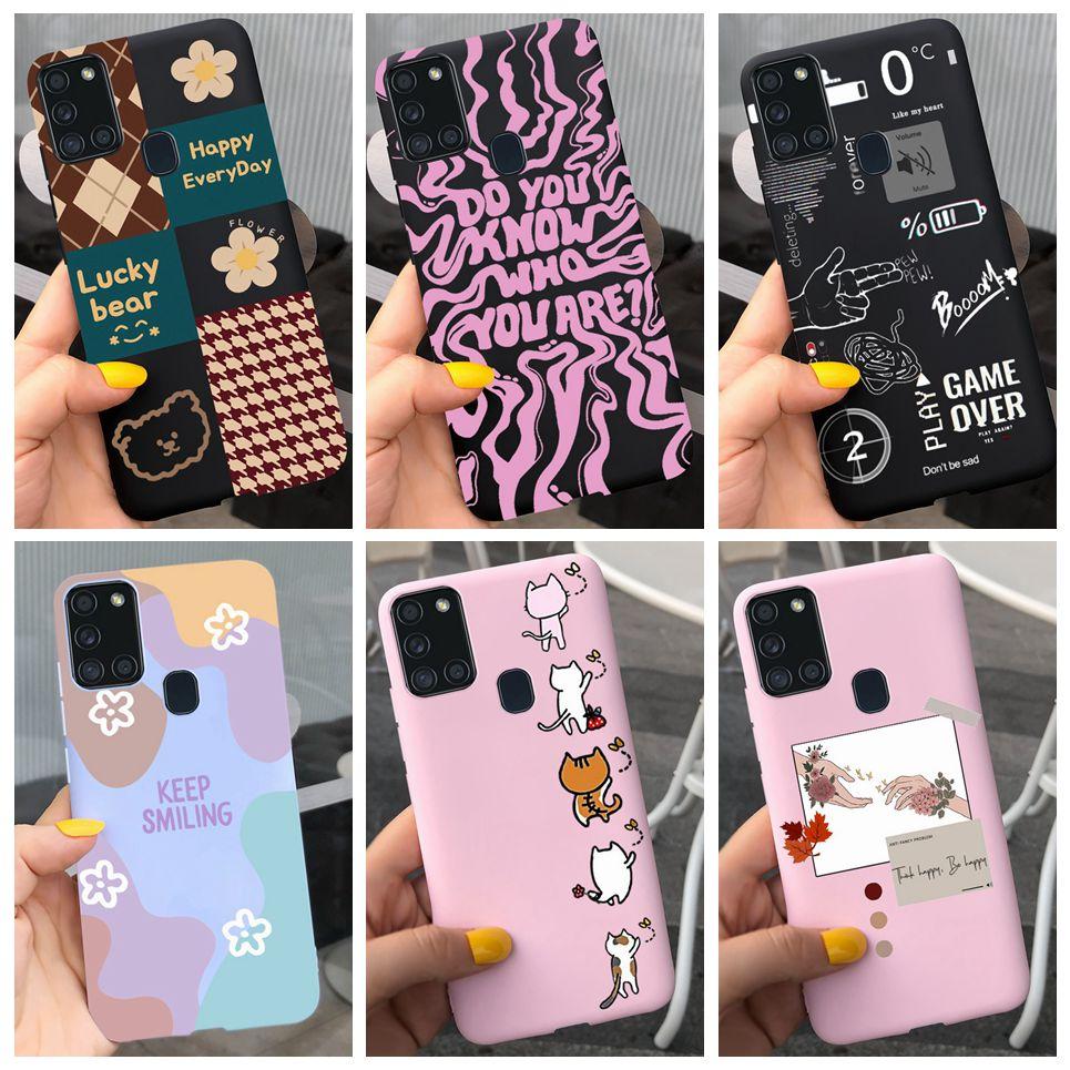 For Samsung A21S Case for Samsung Galaxy A21S A 21S A21 S Case Silicone TPU Soft Matte Phone Case Back Cover Fundas Housing Capa