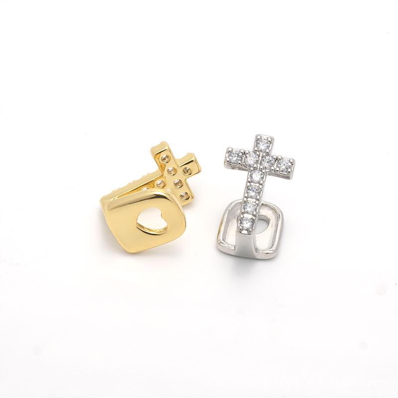 Unisex Hip Hop Tooth Grillz with Zircon Studs