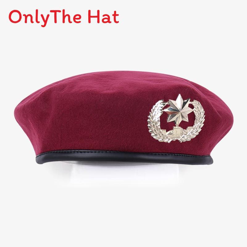 Marvel Logo Wool Beret Hat With Retro British Style And Uv Sunshade For Adults