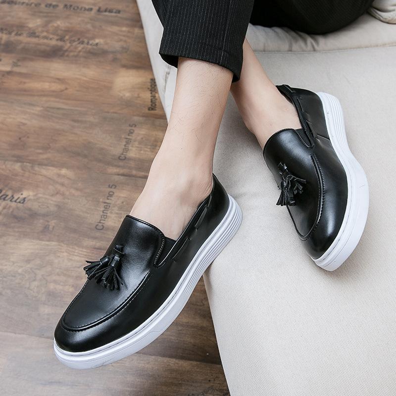 Leather shoes men's winter 2025 independent station 2025 outdoor lazy one-pedal loafers Doudou men's shoes