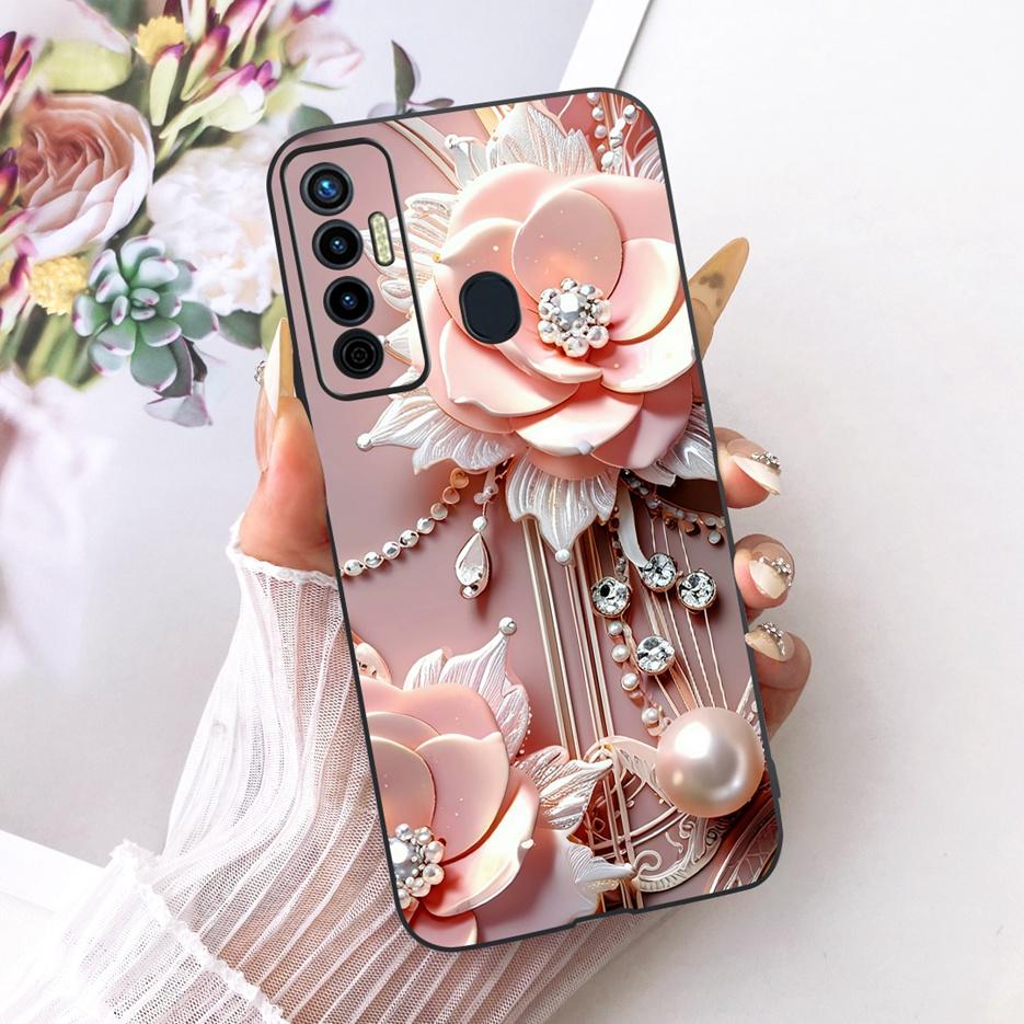 For Tecno Camon 17 Pro Case CG8 CG8h Luxury Butterfly Tree Painted Cover Soft Silicone Case For Tecno Camon 17P Camon17 Pro Bags