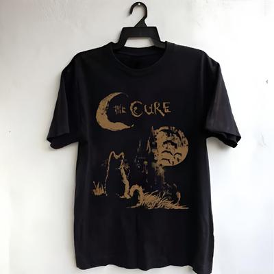 The Cure Cat Tee, 90s Alt Rock, Unisex Shirt, Music Gifts, Cat Lover Gifts, The Cure Fan Gifts, Band Tee, The Cure Graphic Tee