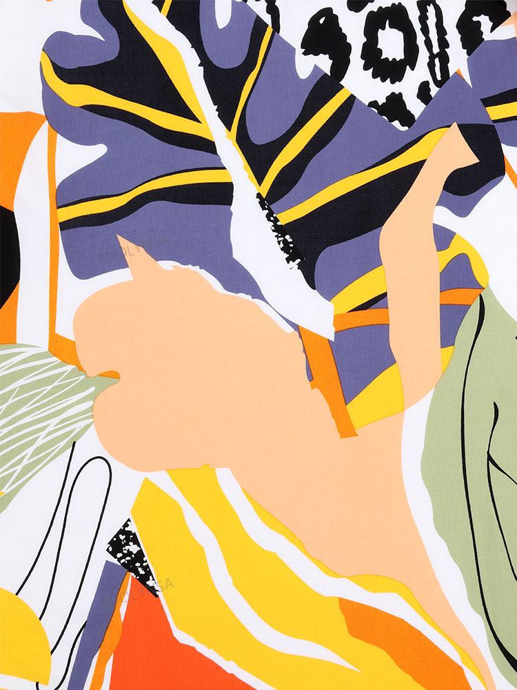 EDOLYNSA 2024 Multicolored Women Bikini Kimono Cardigans Boho Print Long Bathing Suit Cover Ups Swimwear Plus Size Loungewear with Self Belt Outfits