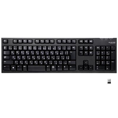 ELECOM USB Keyboard Wireless Membrane Full Keyboard 10 Million Times Durable Compatible with PlayStation4 Black (Receiver Included) TK-FDM063TBK