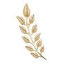 Women Collar Button Honeysuckle Leaf Shape Lapel Brooch Pin Suits Coats Bags Scarves Badge Versatile Accessory
