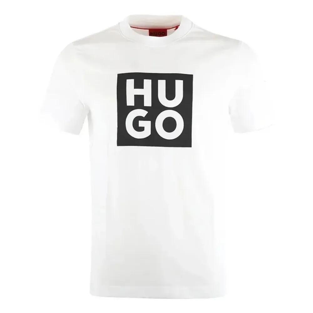 Fashionable Loose Casual T-shirt Summer Couple T-Shirt Hugo Men's Printed Graphic Crewneck Short Sleeve Tee Men Clothing