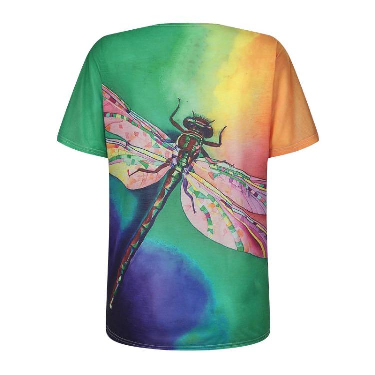 Women Plus Size Short Sleeve T Shirt V Neck Printed Blouse Tee Tops