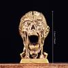 Vintage Brass Zombie Statue Horror Skull Mage Ghost Sculpture Death Reaper Figurine Prank Decoration Desktop Ornament Home Decor