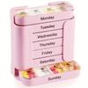 7-Day Large Capacity Portable Pill Organizer with Removable Daily Compartments - Weekly Medication Planner,Easy Visibility
