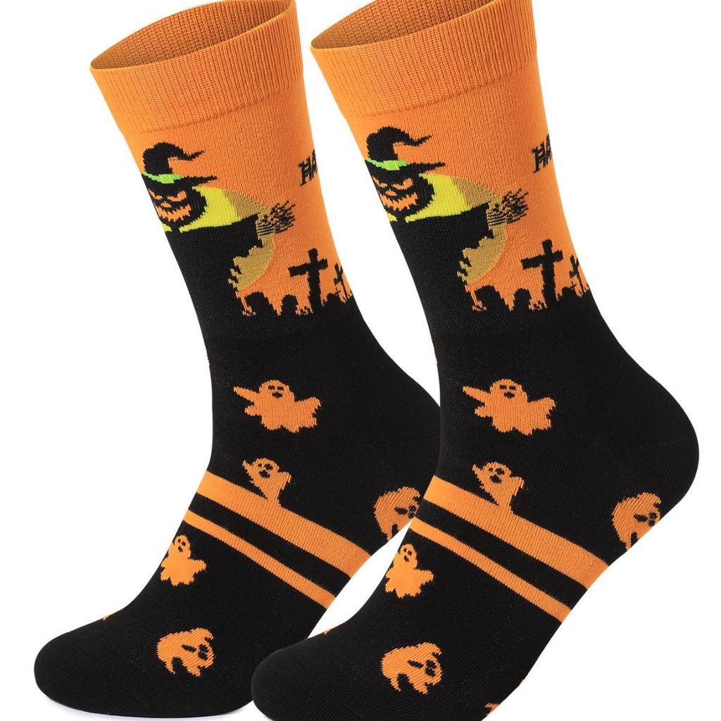 Original Halloween Warm Deodorant Mid-Calf Socks for Men and Women, Plus Size, Sweat-Absorbing.