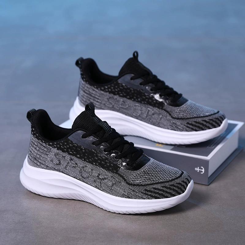 

Повседневная женская обувь для активного отдыха с цветовым градиентом, удобная толстая подошва, сетка с низким вырезом, дышащая плетеная спортивная обувь Fly Woven 35