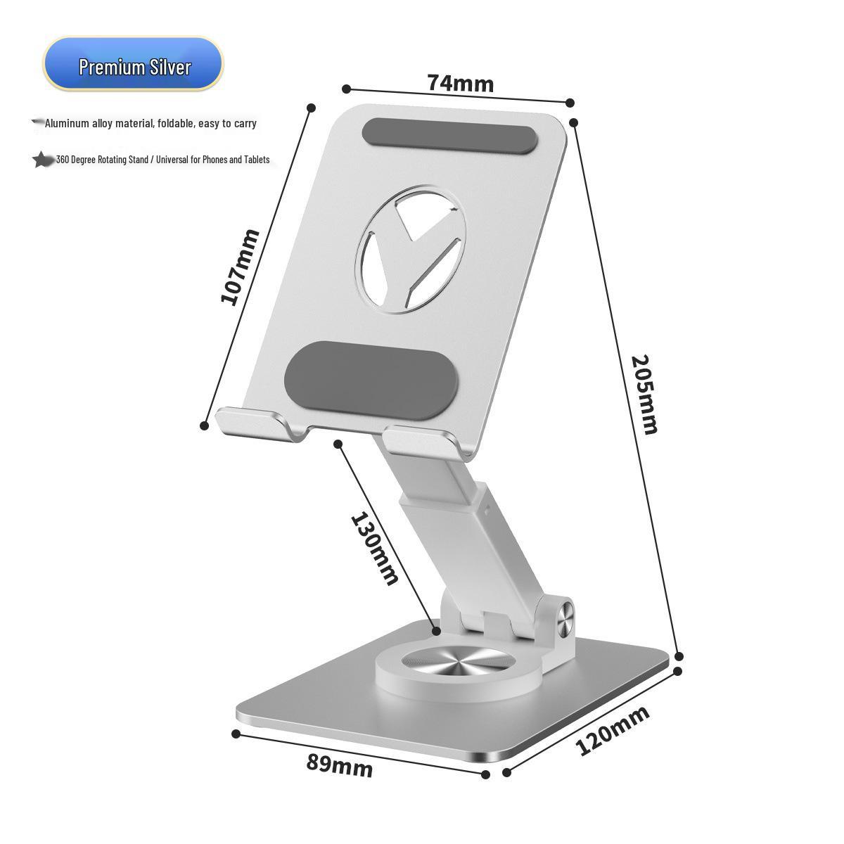 

360° Rotating Aluminum Phone & Tablet Stand for Desktop & Gaming 4-12 inches