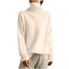 Women's Solid Color High Neck Knitted Top, Casual Commuting Loose Sweater