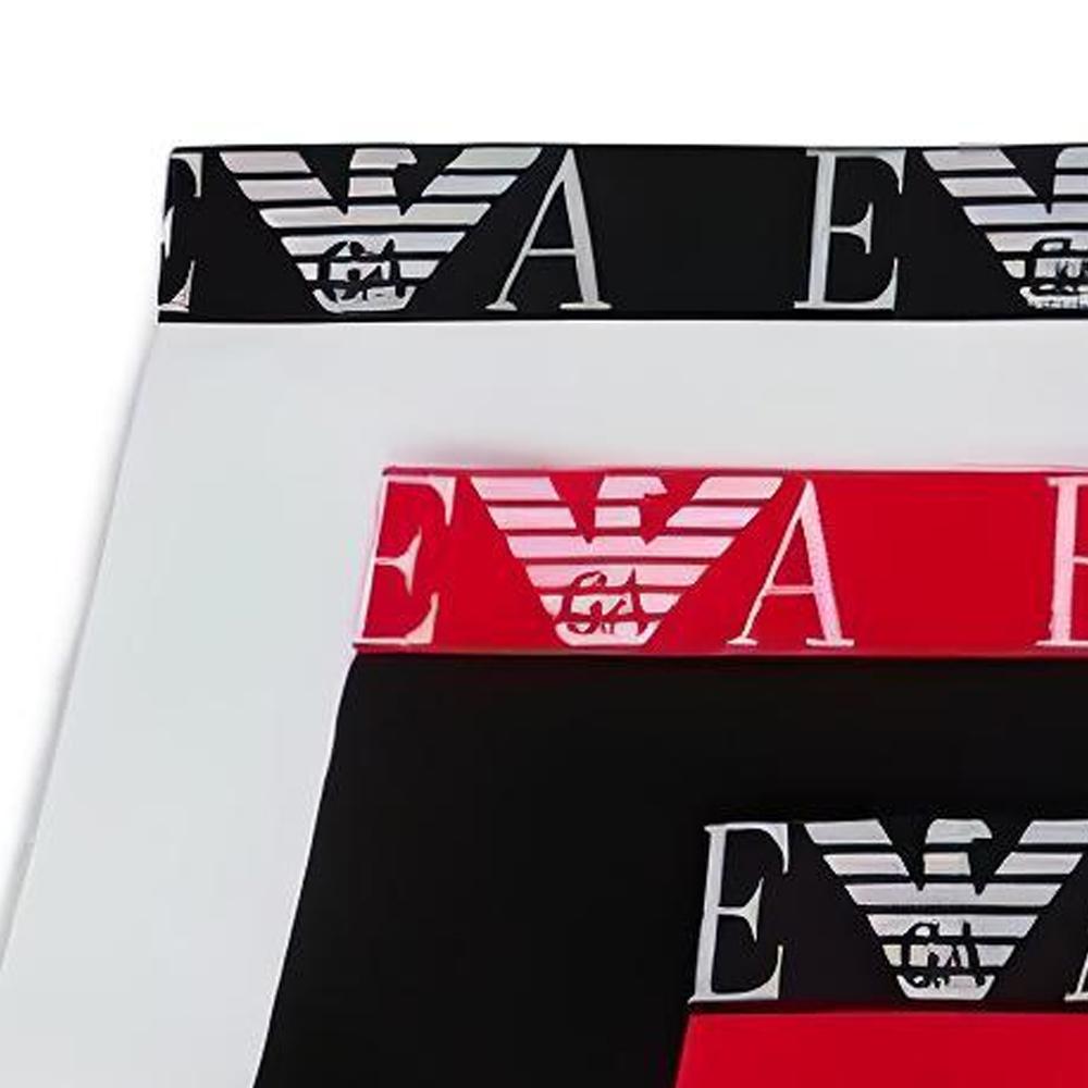 Emporio Armani Letter Print Fitted Boxer Briefs Three-Pack Men underwear 1113573R-71512-4121