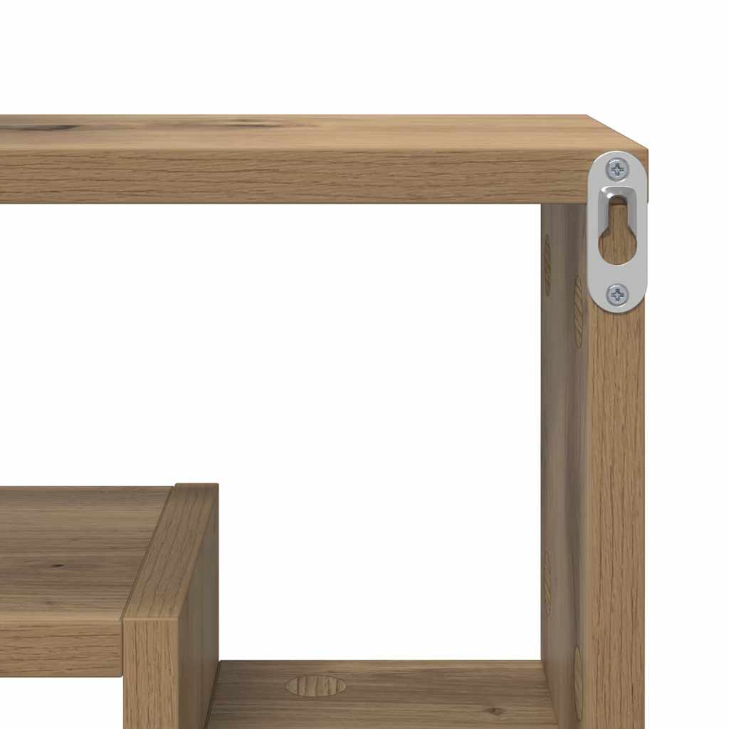 Wall Shelf with Shelf Artisan Oak 82 X 15 X 51 Cm Wood Based Material