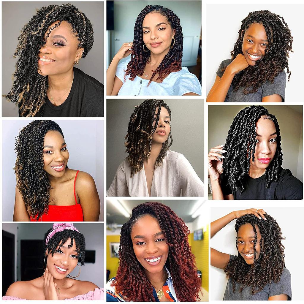 Cheap Spring Twist Hair Synthetic Long 8 12 16 Inch Spring Twist Bounce Crochet Braids Ombre Synthetic Braiding Hair