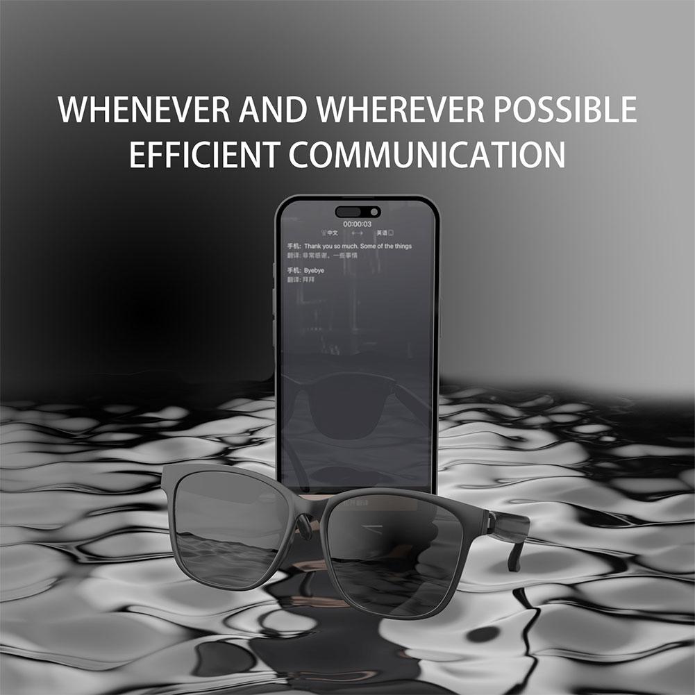 Wireless Translator Glasses Automatic Voice Translation Glasses AI Translator Sunglasses Support Multi-Languages for Conference