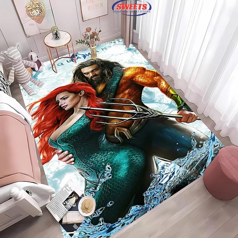 New Shelves ! DC Classic Aquaman Carpet, Bedroom Floor Living Room Bed Mat, Non-slip Exquisite Home Decor, Machine Washable Rug