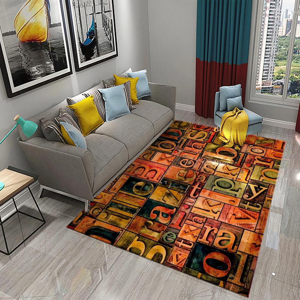 3D Letter Art Carpet Kitchen Bathroom Entrance Door Anti-Slip Mat Carpet Doormat Living Room Bedroom Home Decor Floor Mats Rug