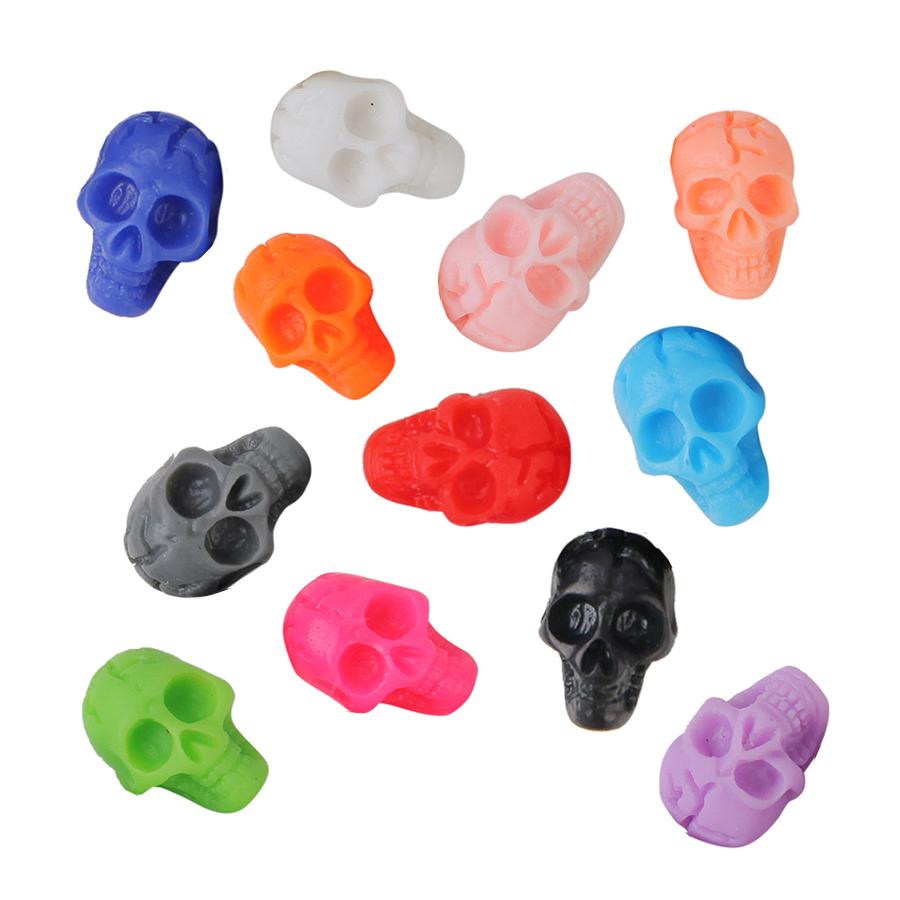 10/30/50/100Pcs Resin Skull Nail Art Charms Flatback Beads, Punk Halloween Party Nail Decoration