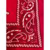 Used 80s USA-made bandana, red, paisley, with concho and studs, made in America