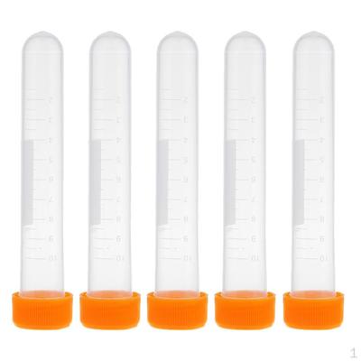 5Pcs Plastic Clear Doll Felting Storage Container Tube Bottle & Cap