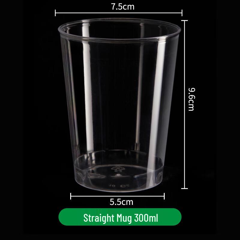 Kebadung 300ml Clear Thickened Plastic Aviation Cups (100-Pack)
